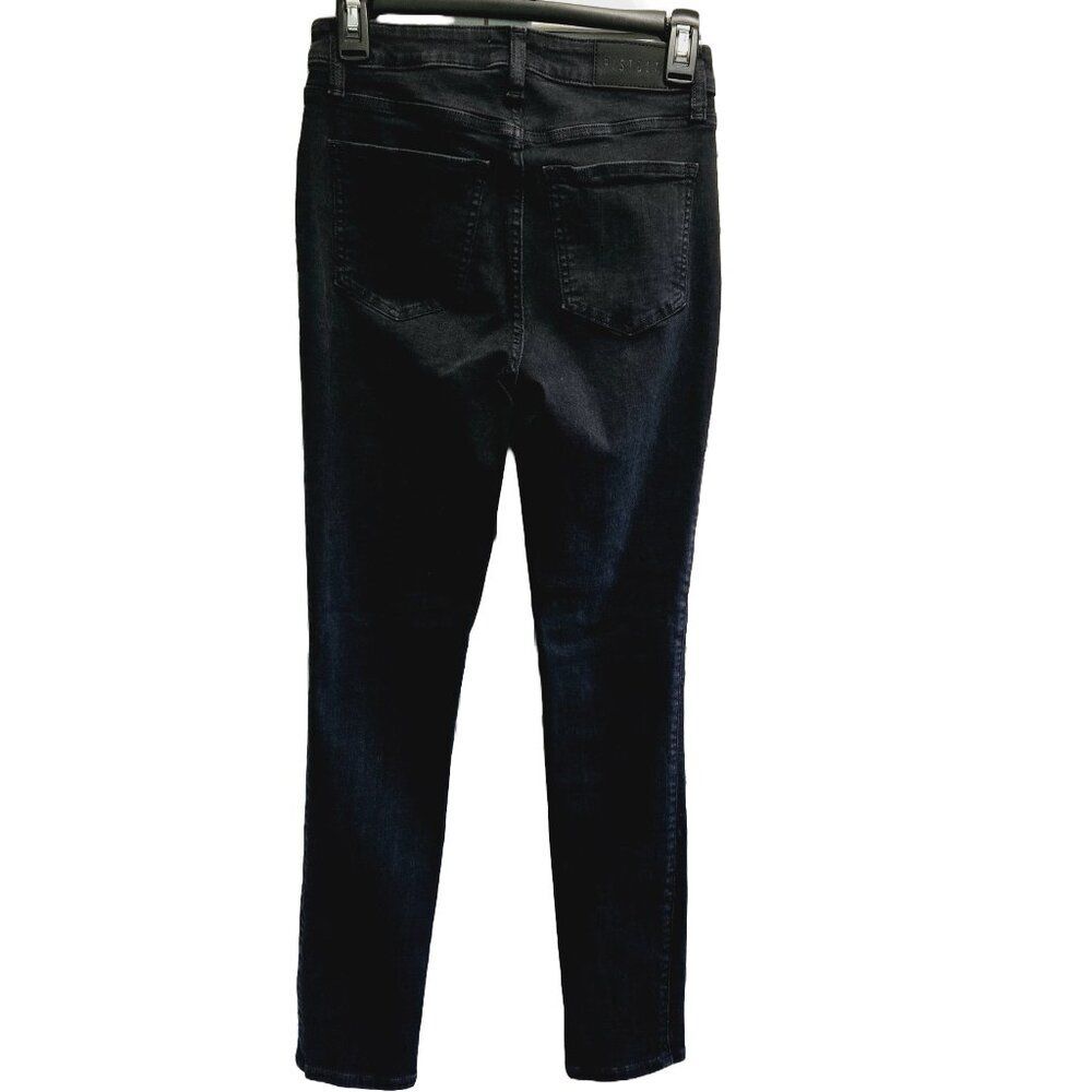 NWOT PISTOLA BLACK DENIM COTTON SPANDEX BLEND SKINNY HIGH RISE JEANS WAIST 27" - Picture 2 of 10